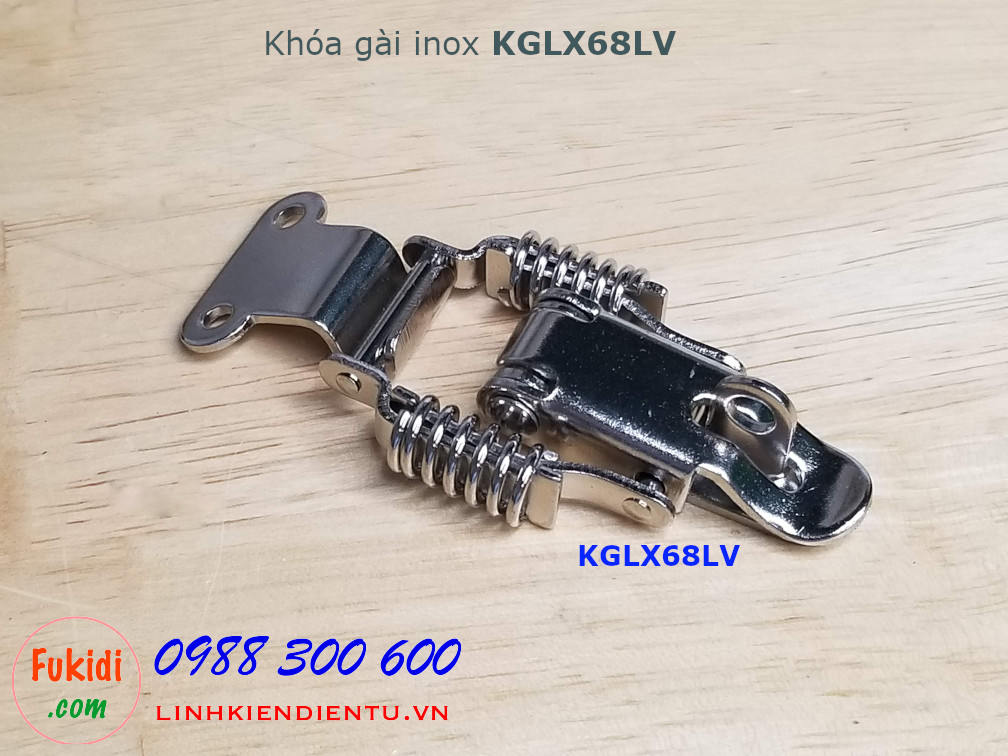 Khóa gài inox có lò xo, dùng gài cạnh góc vuông - KGLX68LV