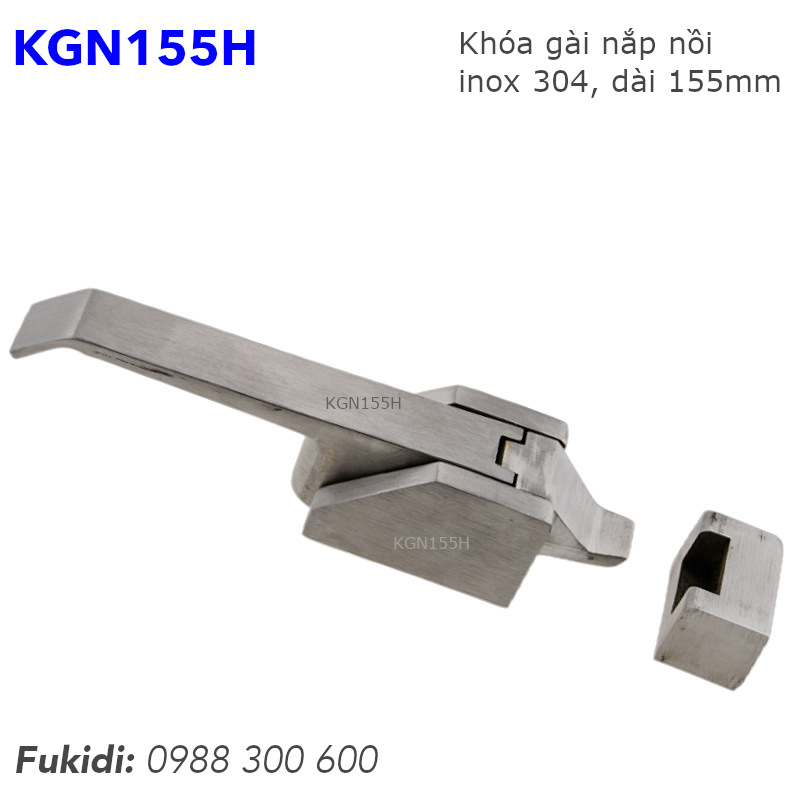 Khóa gài nắp nồi hơi, inox 304 dài 155mm - KGN155H