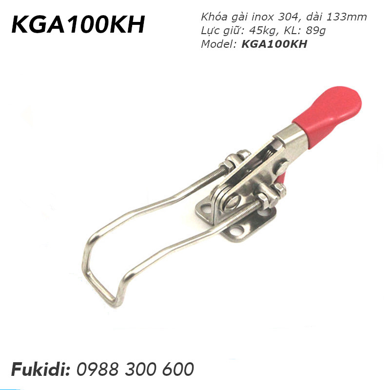 Khóa gài inox 304, loại móc dài và khóa an toàn - KGA100KH