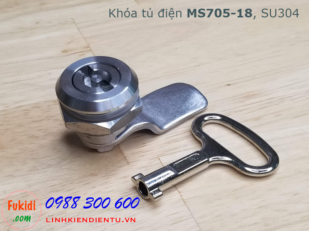 Khóa tủ điện MS705-18 chất liệu SU304 phi 22mm loại chữ S