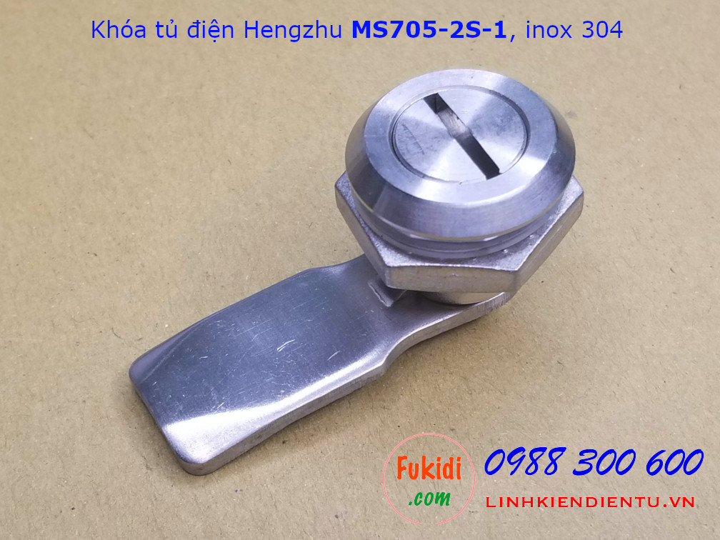 Khóa tủ điện Hengzhu MS705-2S-1 inox 304 đầu khóa khe thẳng