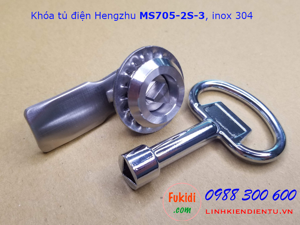 Khóa tủ điện Hengzhu MS705-2S-3 inox 304 đầu khóa tam giác