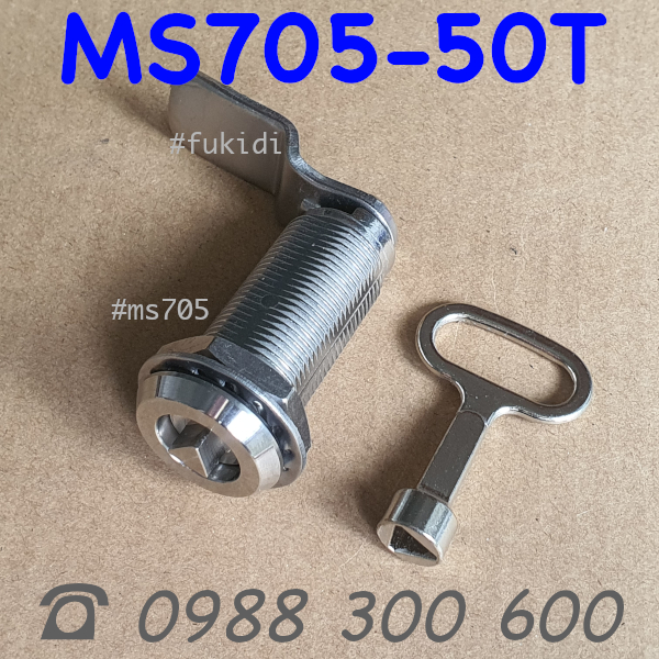 Khóa tủ điện đầu tam giác, inox 304, phi 22, dài 50mm - MS705-50T