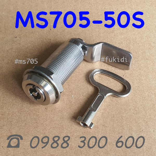Khóa tủ điện đầu hình tròn, inox 304, phi 22, dài 50mm - MS705-50S