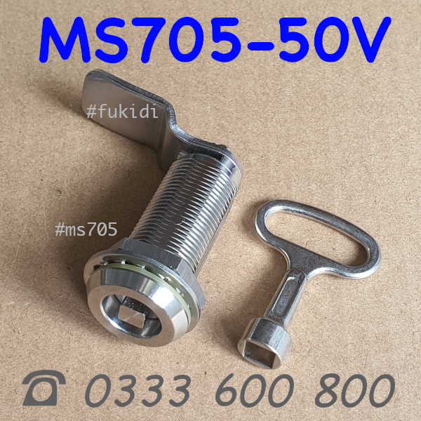 Khóa tủ điện inox 304 đầu vuông, phi 22, dài 50mm - MS705-50V
