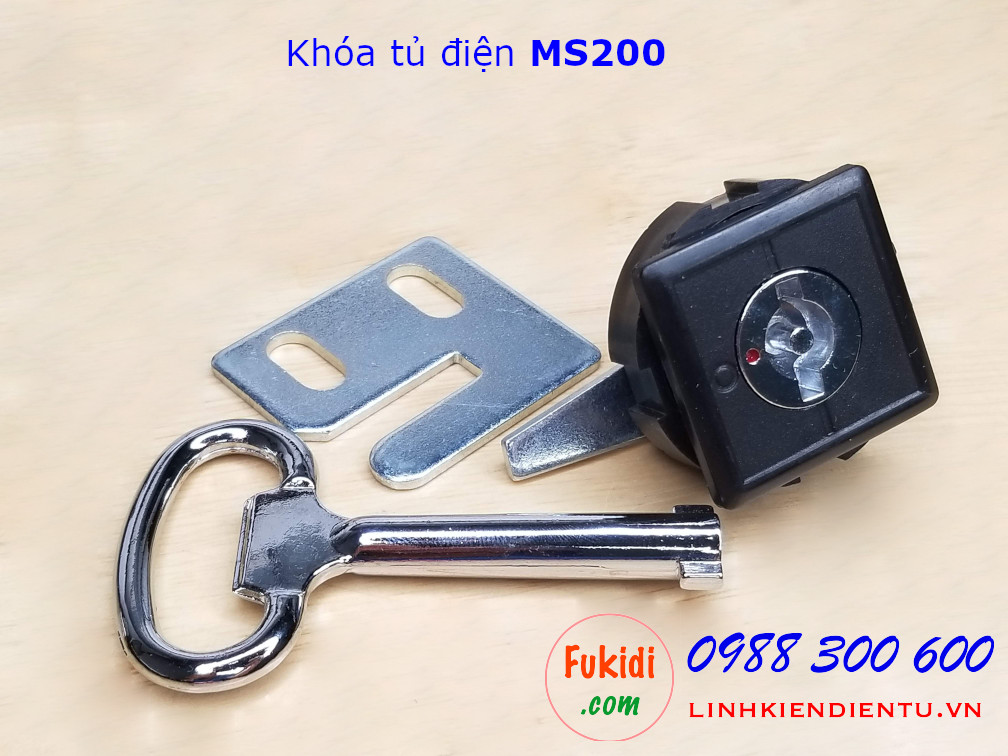 Khóa tủ điện MS200 chất liệu thép và nhựa đầu khóa chữ S