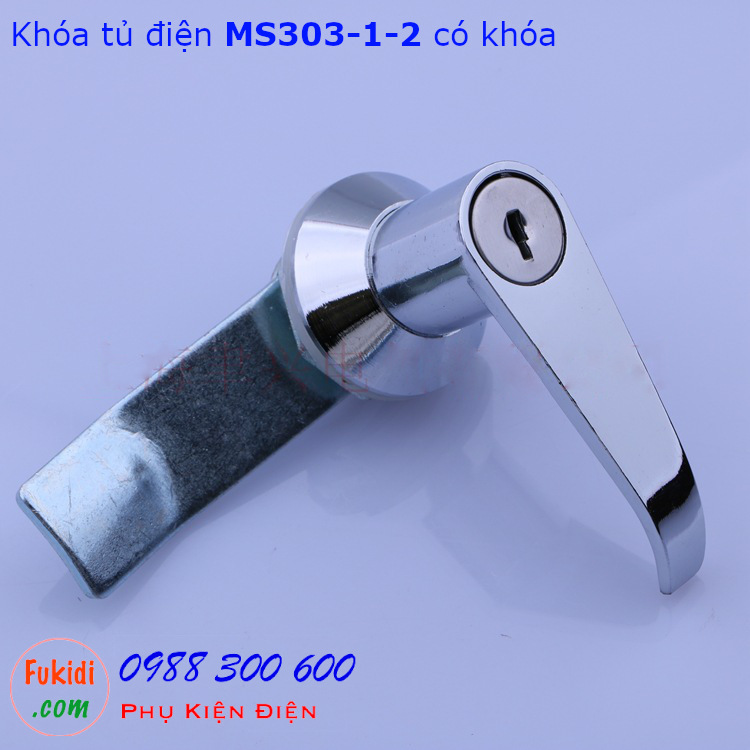 Khóa tủ điện MS303-1-2 chất liệu thép và kẽm, phi 22mm có khóa