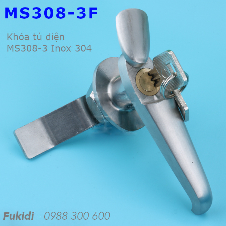 Khóa tủ điện MS308-3F, inox 304 có chìa khóa