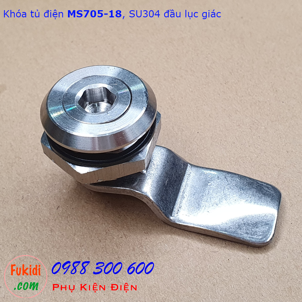 Khóa tủ điện MS705-18 chất liệu SU304 phi 22mm loại lục giác âm