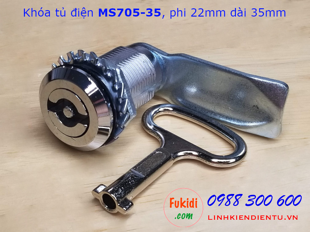 Khóa tủ điện MS705-35, phi 22mm dài 35mm đầu tam chữ S - MS705-35S