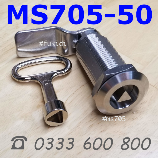 Khóa cửa tủ tam giác MS705-50 chất liệu SU304, thân dài 50mm, phi 22mm