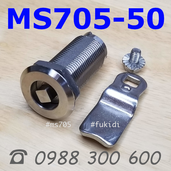 Khóa cửa tủ vuông MS705-50 chất liệu SU304, thân dài 50mm, phi 22mm
