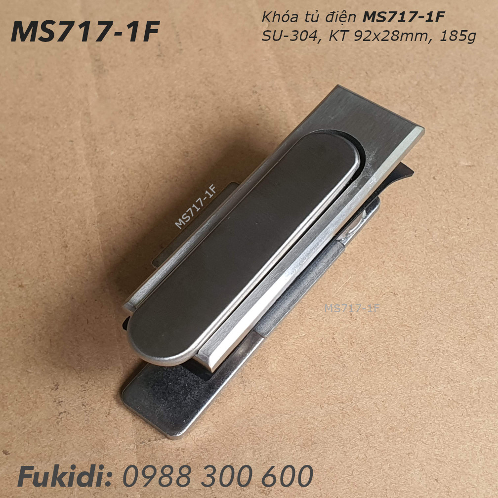 Khóa tủ điện MS717 inox 304, KT 92x28mm - MS717-1F