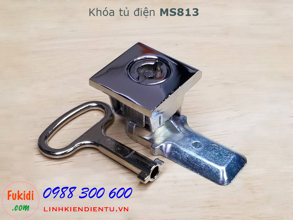Khóa tủ điện MS813 chất liệu hợp kim kẽm màu trắng
