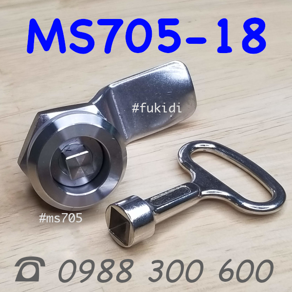 Khóa tủ điện MS705-18 chất liệu SU304 phi 22mm loại hình vuông