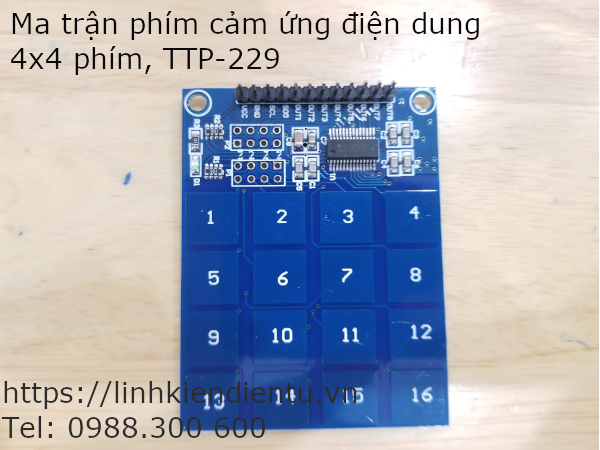 Ma trận phím cảm ứng điện dung 4x4 phím TTP-229