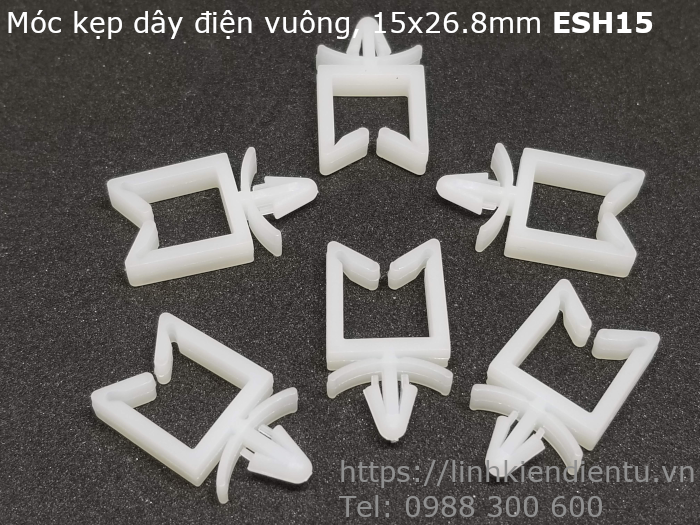 Móc nhựa kẹp dây điện hình vuông 15x26.8mm EHS15