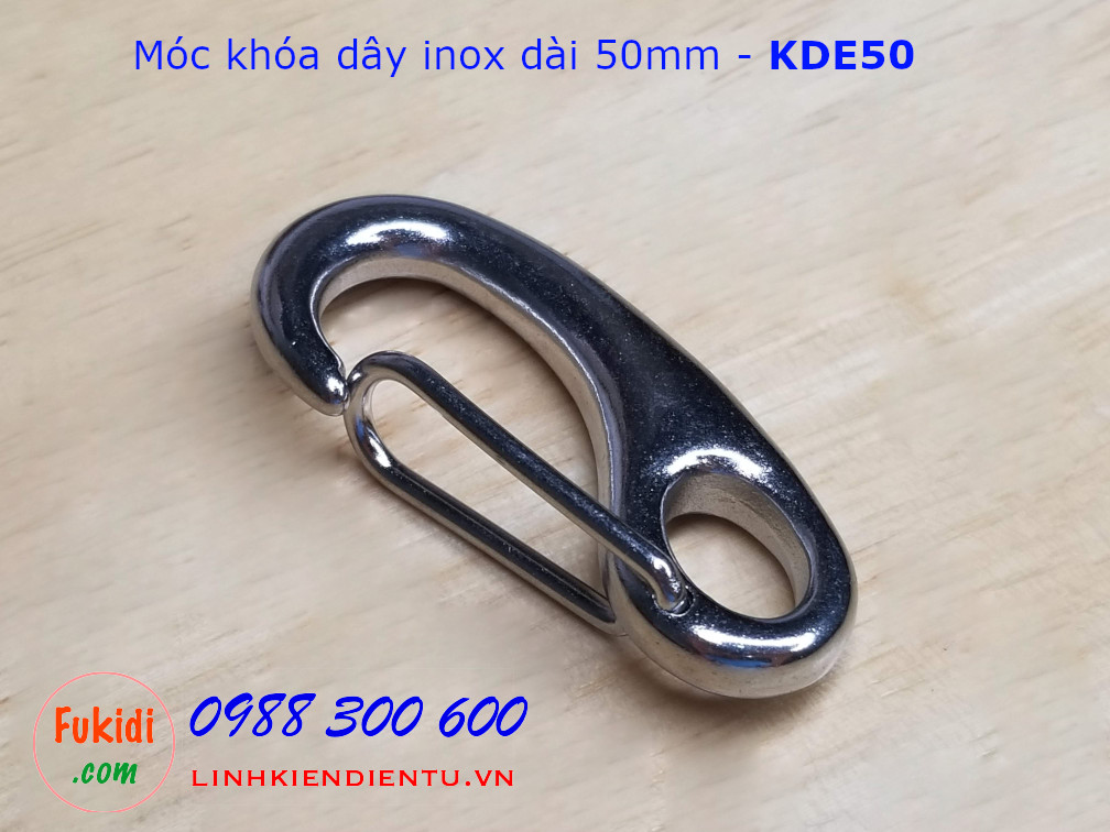 Móc khóa dây inox 304 hình ovan chiều dài 50mm - KDE50