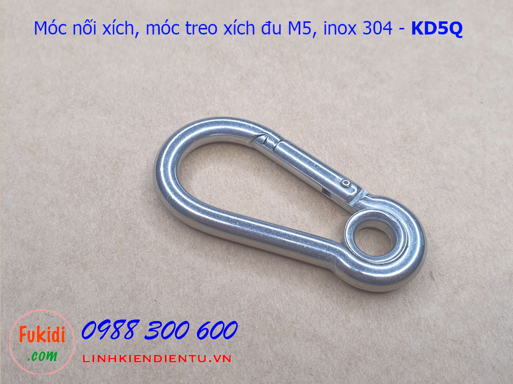 Móc nối xích, móc treo xích đu inox 304 size M5 tải 100kg - KD5Q