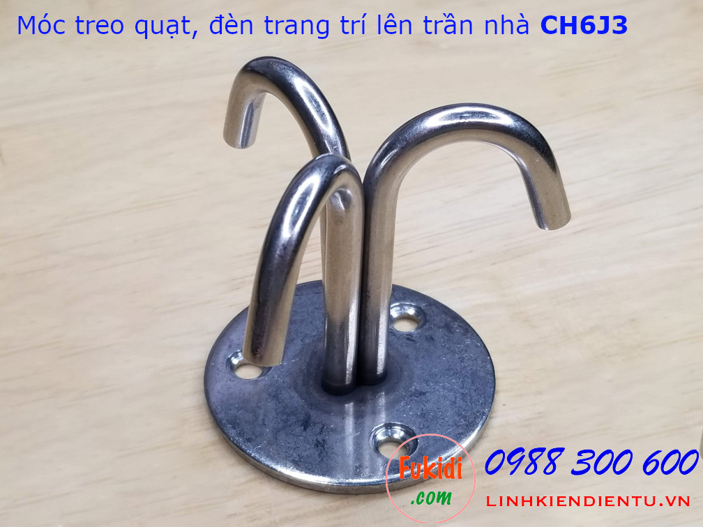 Móc treo quạt, đèn trang trí lên trần nhà size 55x51mm - CH6J3