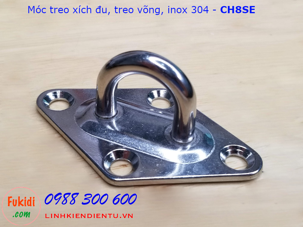 Móc treo xích đu, treo ghế lên trần nhà inox 316 size M8 - CH8SE