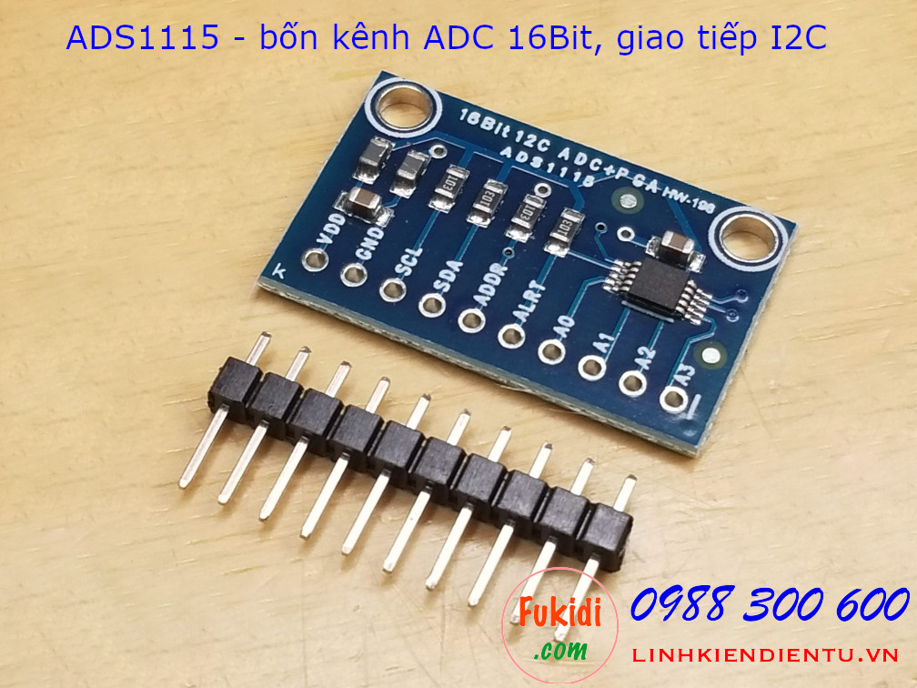 Module bốn kênh ADC 16Bit, giao tiếp I2C dùng chip TI ADS1115 