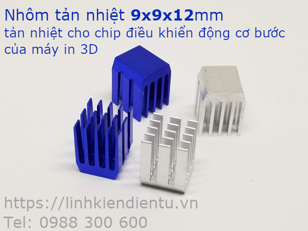 Nhôm tản nhiệt kích thước 9x9x12mm
