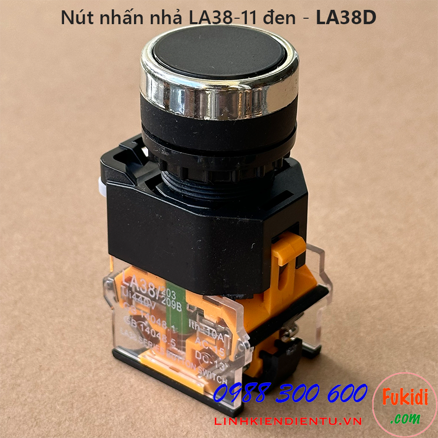 Nút nhấn nhả LA38-11 màu đen - LA38D