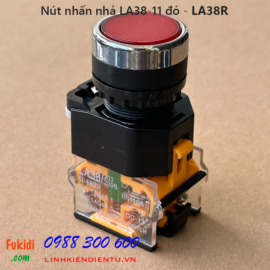 Nút nhấn nhả LA38-11 màu đỏ - LA38R