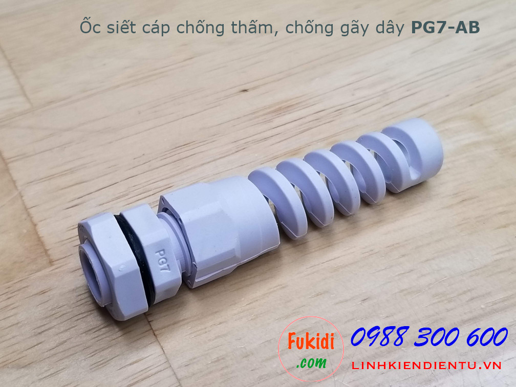 Ốc siết cáp chống thấm, chống gãy dây PG7-AB màu trắng