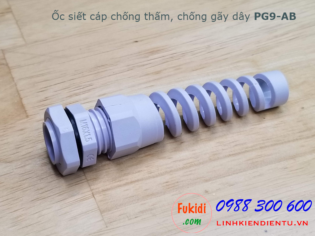 Ốc siết cáp chống thấm, chống gãy dây PG9-AB màu trắng