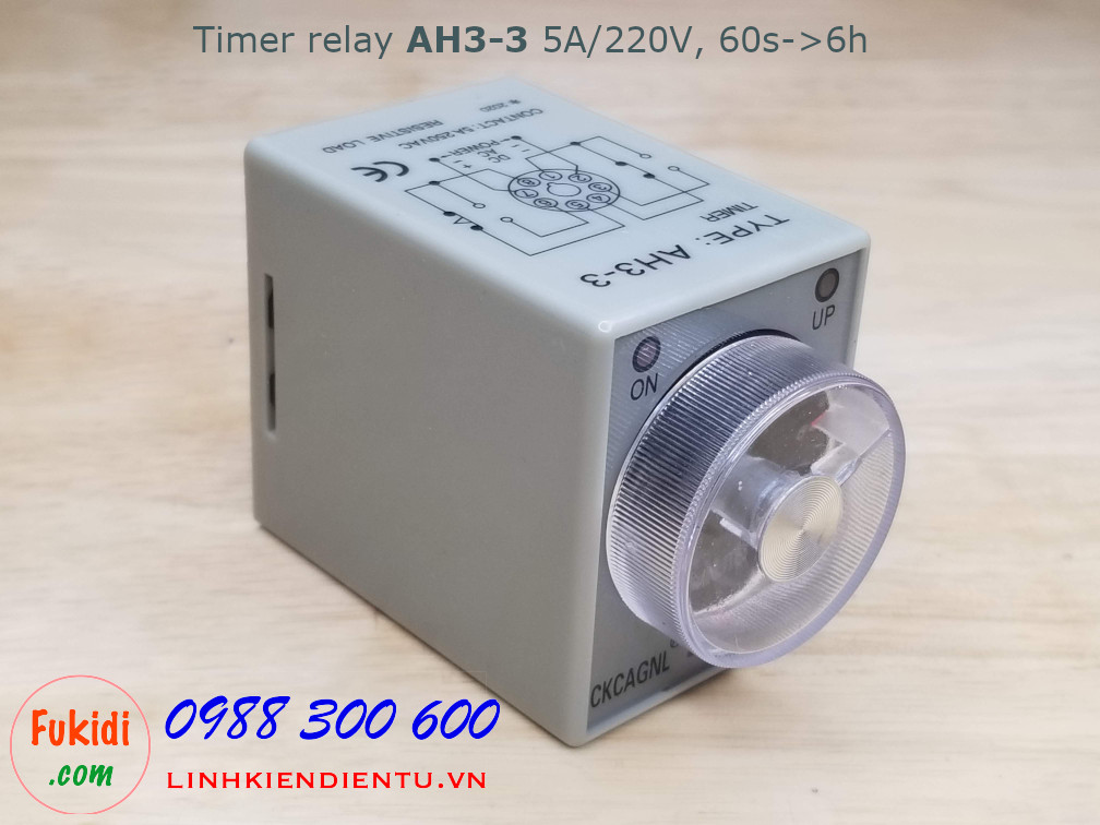 Timer Relay AH3-3 5A 250V thời gian delay từ 60s đến 6h