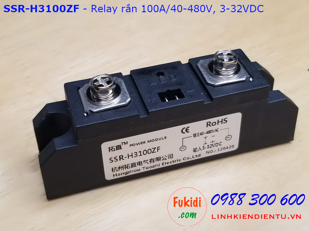 Relay rắn chuẩn công nghiệp 100A loại DC điều khiển AC SSR-H3100ZF