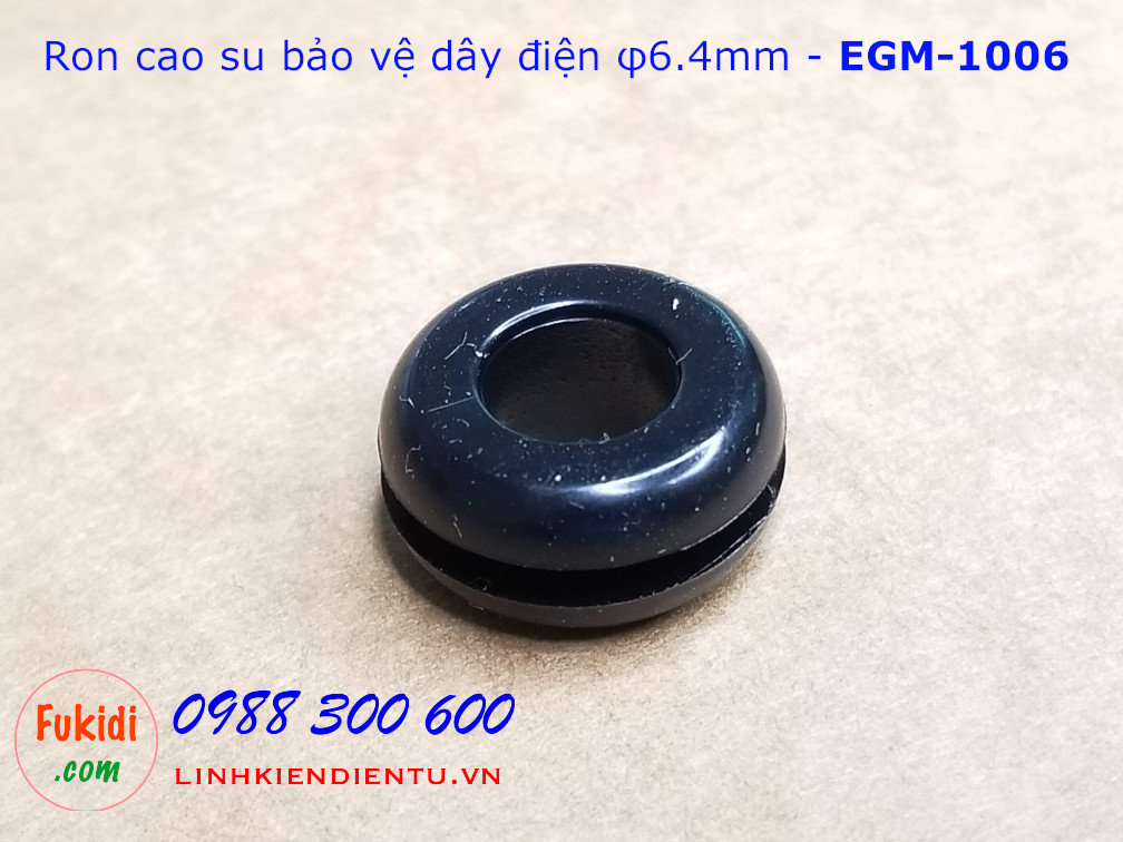 Vòng đệm, ron cao su bảo vệ dây phi 6.4mm EGM-1006 - EGM1006