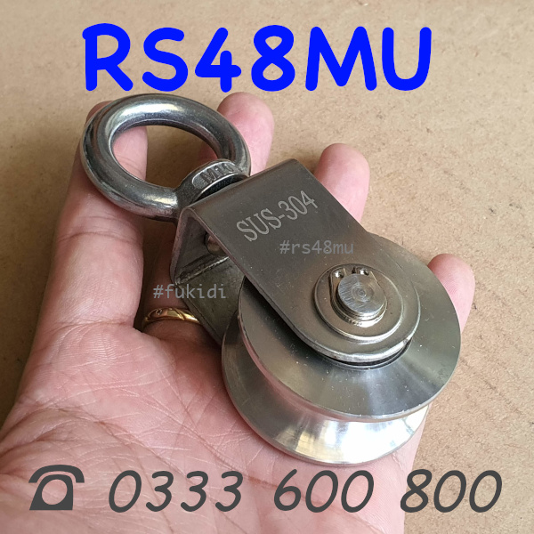 Ròng rọc inox 304 rãnh U bánh xe bi 22x48mm dài 107mm tải trọng 200kg - RS2248MU