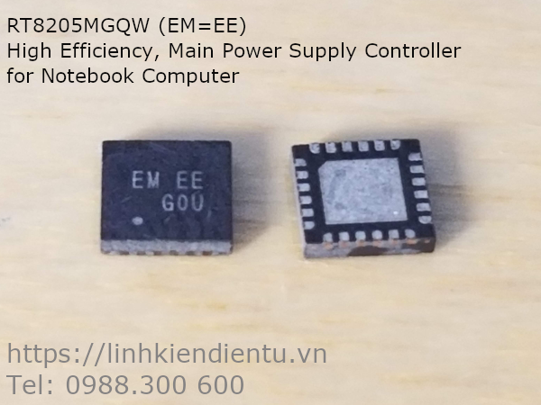 RT8205 RT8205MGQW (EM=) High Efficiency, Main Power Supply Controller for Notebook Computer