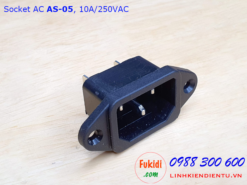 Socket cắm nguồn AC AS-05 10A/250VAC dùng cắm nguồn cho máy tính