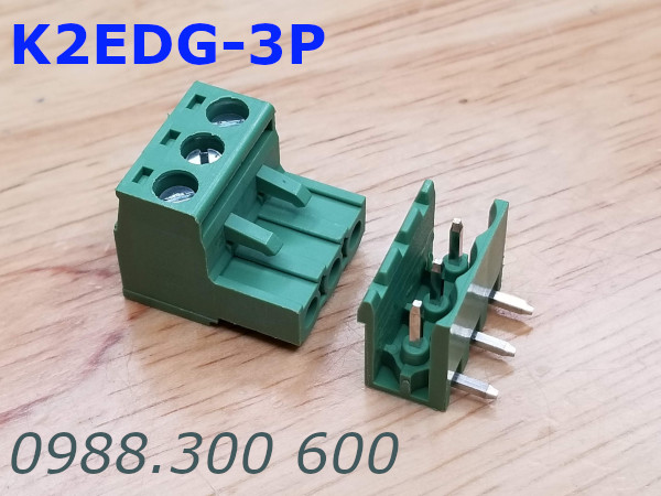 KF2EDG-3P-5.08-L: Terminal Block 3P 5.08mm curved - Jact cắm 3 chân cong