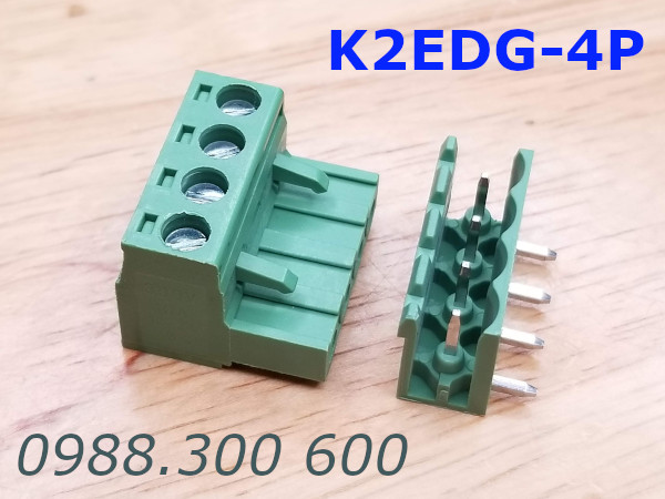 KF2EDG-4P-5.08-L: Terminal Block 4P 5.08mm curved - Jact cắm 4 chân cong