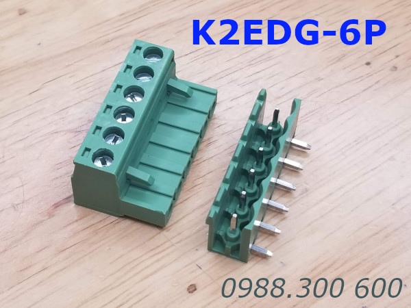 KF2EDG-6P-5.08-L: Terminal Block 6P 5.08mm curved - Jact cắm 6 chân cong