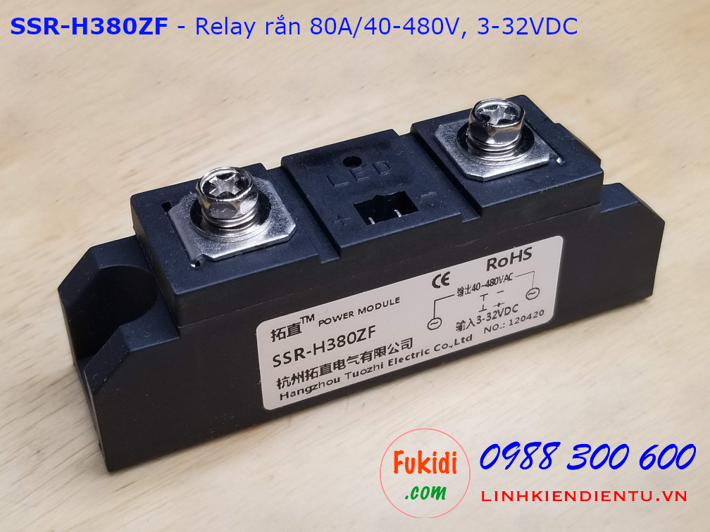 Relay rắn chuẩn công nghiệp 80A loại DC điều khiển AC SSR-H380ZF