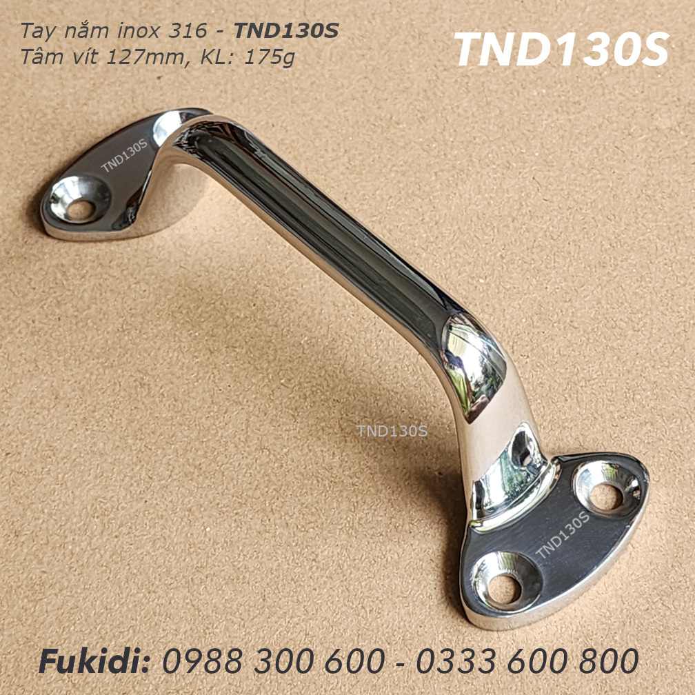 Tay nắm cửa, tay vịn trên cano, inox 316, dài 127mm - TND130S