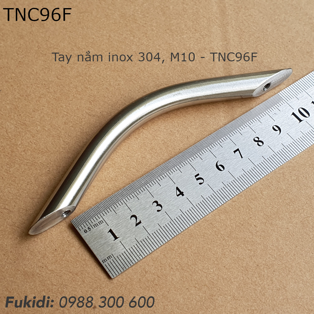 Tay nắm cong mềm mại, chất liệu inox 304, phi M10 dài 96mm - TNC96F