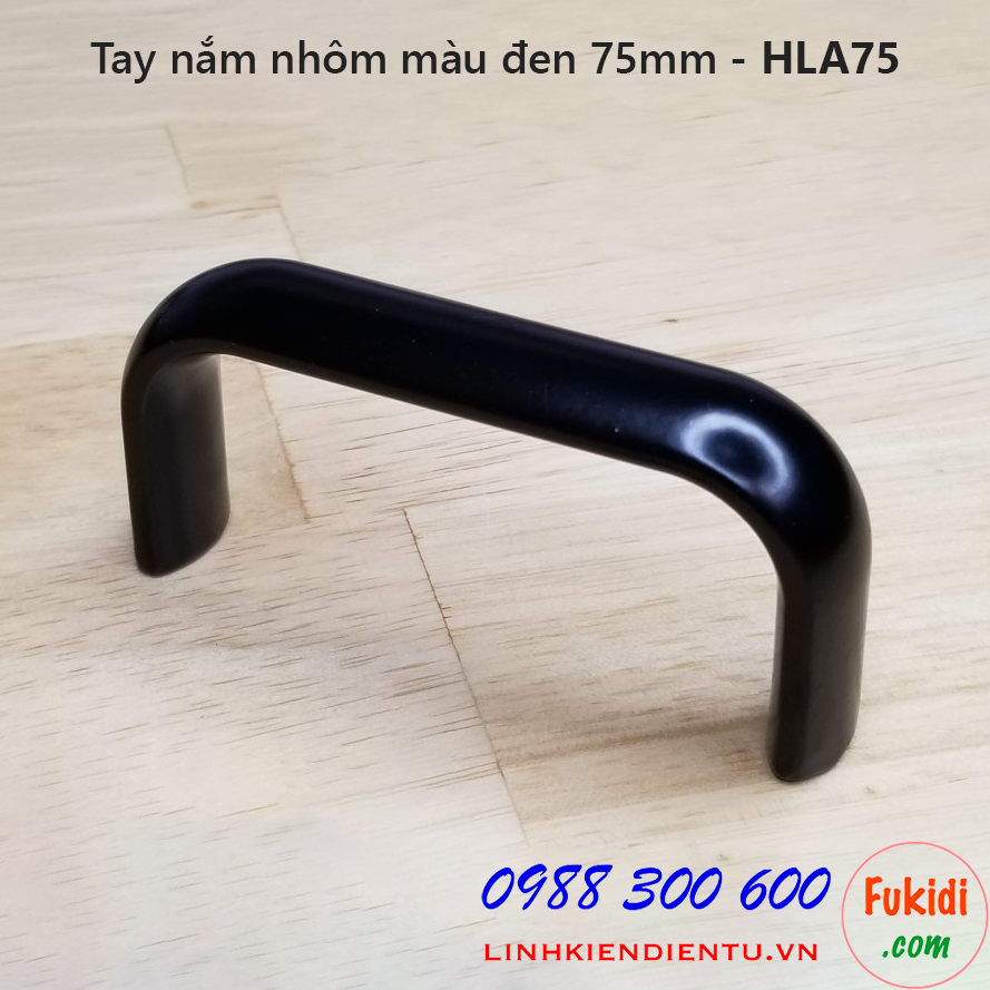 Tay nắm cửa tủ chữ D, chất liệu hợp kim nhôm, dài 75mm model HLA75