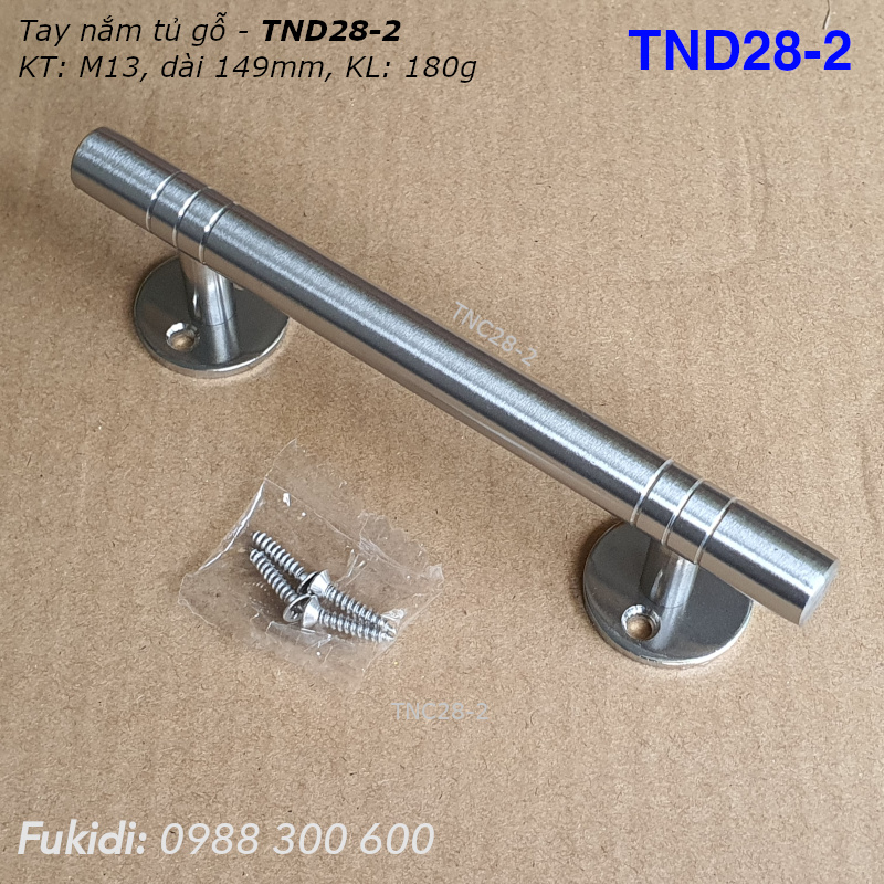 Tay nắm cửa tủ, hộc tủ, thép không gỉ, KT: M13 dài 149mm - TND28-2