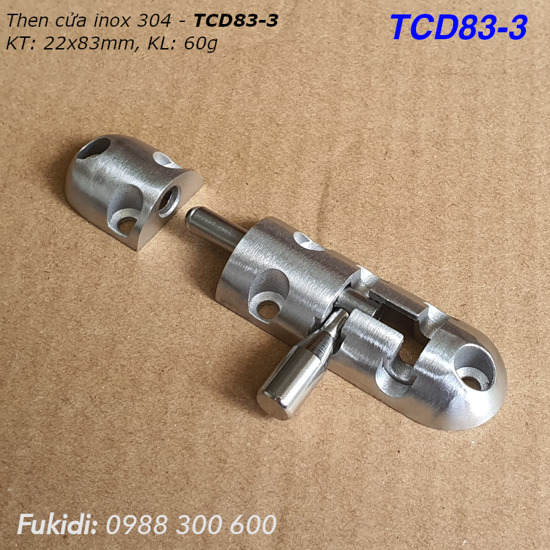 Then cửa inox 304 dạng đúc khối KT 22x83mm - TCD83-3