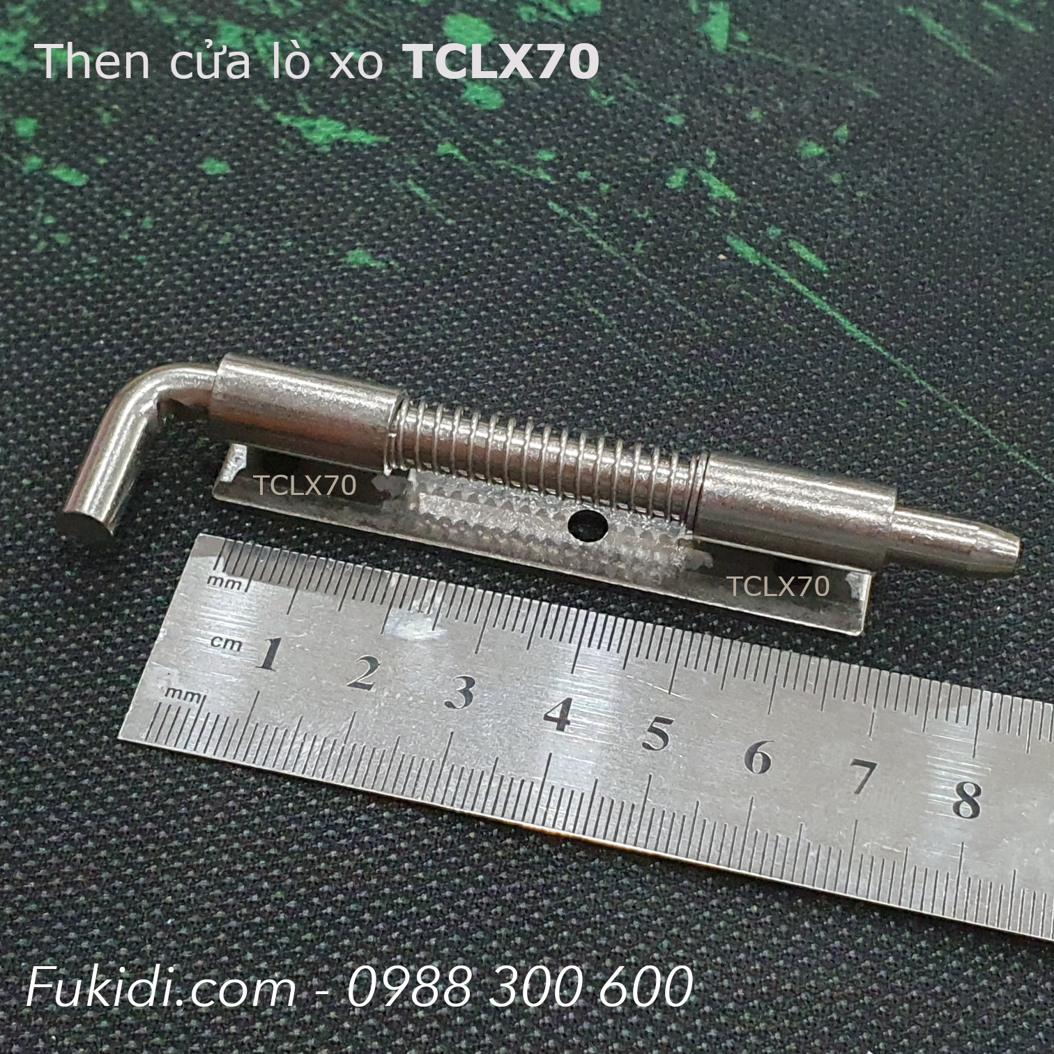 Chốt cửa lò xo inox 304 chiềi dài 70mm, phi 6mm - TCLX70