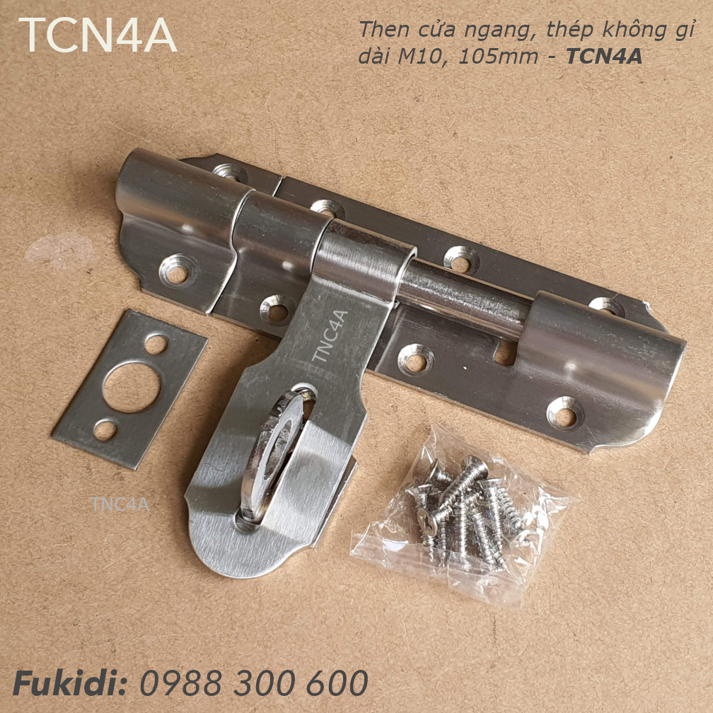 Then cửa ngang, thép không gỉ, M10 dài 105mm - TCN4A