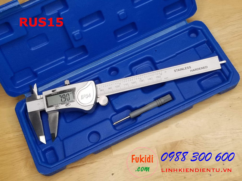 Thước kẹp điện tử RUS15, độ chính xác cao, chống thấm IP54, tầm đo 150mm