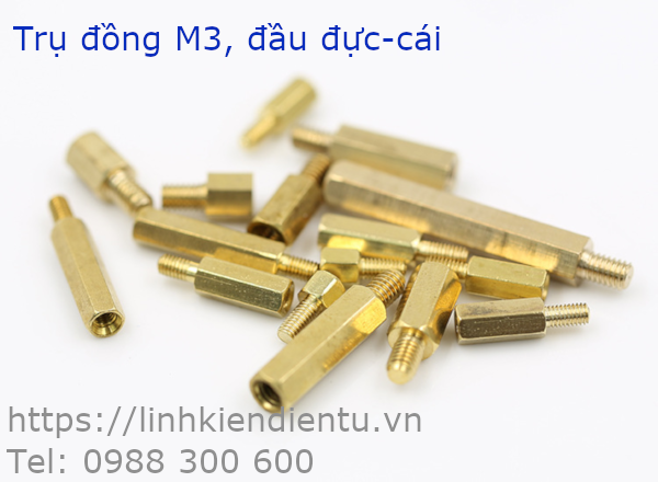 Trụ đồng lục giác đầu đực-cái M3x12+6mm